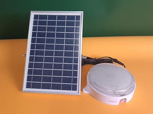 UPONUN Solar Ceiling Light, Daytime & Night 6000K/4000K/3200K Solar Shed Light with On Off Switch & Remote, Dimmable Waterproof Barn Lights Indoor & Outdoor for Cabin Shelter Hallway Tools Room — view 5