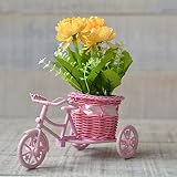 Macetero Bici Rosa y Planta Artifical Tres Modelos Hogar y Más - Amarillo