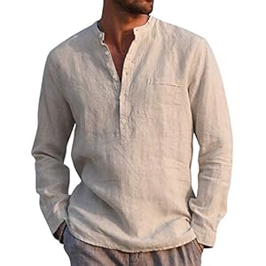 Herren Baumwolle Leinenhemd Herbst Winter Herren Hemd Langarm Regular Fit Freizeithemd Shirts