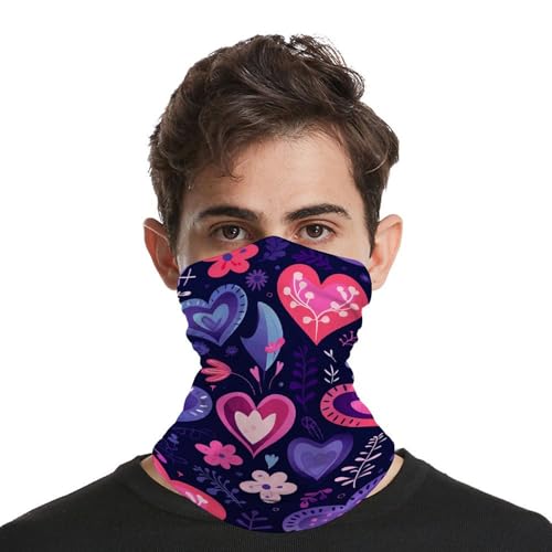 Neck Gaiter Light Purple And Red Balaclava for Men Women Sun Protection Face Mask Cooling Breathable Face Cover Scarf Headwear Headband Head Wrap for Skiing Hiking miniatura 4