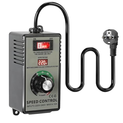 Drehzahlregler 230V für Motor Elektronischer Spannungsregler mit stufenloser Geschwindigkeitssteuerung ideal für Winkelschleifer Ventilatoren & Handbohrmaschinen