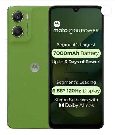 Motorola Moto g06 Power (Pantone Tendril, 4GB RAM, 64GB Storage) ...