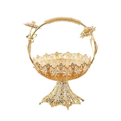 HEAVENGLOW Hollow Out Fruit Plate Round Fruit Bowl Basket for Party Living Room Banquet Style A HEAVENGLOW Hollow Out Fruit Plate Round Fruit Bowl Basket for Party Living Room Banquet Style A