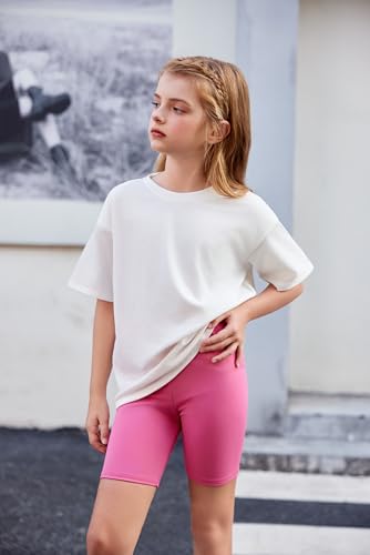 Image of Arshiner Girls Clothes Summer 2 Piece Outfits Drop Shoulder T-Shirts and Biker Shorts Kids Fashion Clothing Sets