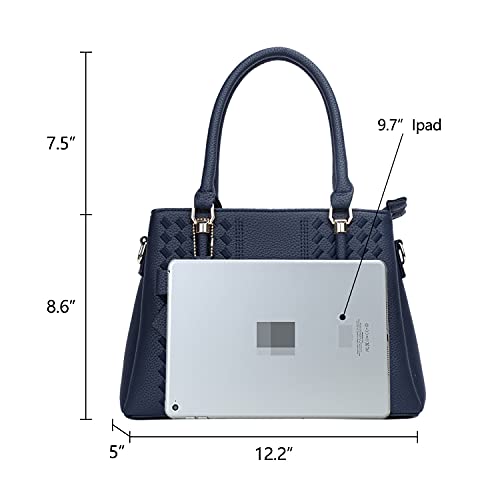 Image of KKXIU Women Satchel Bags Handle Shoulder Handbags and Purses Pockets Zipper Leather Crossbody Bags