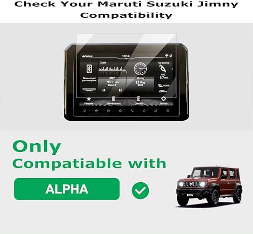 Image of OHAYO Screen Protector for Maruti Suzuki Jimny 2023 Alpha 9 Inch Infotainment Display | 9H Hardness Military Strength Scratch Resistant HD Clear Film | Bubble Free Touch Sensitive Car Screen Guard | Not Tempered Glass
