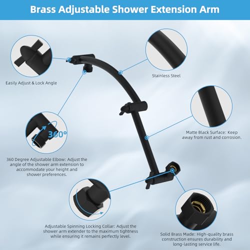 Bras d'extension de pommeau de douche Hibbent contre l'eau calcaire et la basse pression - 5