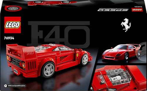 Speed Champions Supercar Ferrari F40, Modellino di Auto Sportiva da Costruire, Macchina Giocattolo da Collezione con Minifigure del Pilota, Giochi per Bambini e Bambine da 9 Anni in su 76934 - Lego - Immagine 10