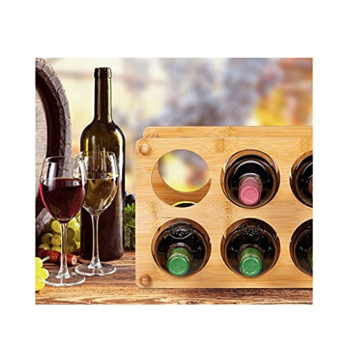 Soporte para 6 botellas de vino de madera para mesa miniatura 5