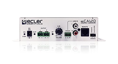 Ecler - Eca120 Micro-Amplifier 2x60w w/1x Unbalanced Line-in/, eca120 (2x60w w/1x Unbalanced Line-in/Dual RCA + 3-Pin euroblock/Auto-Standby/fanless Design/ext. PSU)
