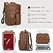 TIDING 17.3 Inch Full Grain Leather Laptop Backpack for Men Multi Pockets Casual Daypack Travel Rucksack