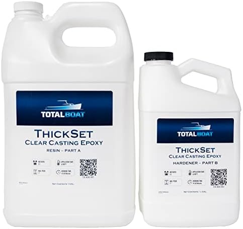 TotalBoat Thickset Clear Casting Epoxy | Crystal Clear Resin Kit for Deep Pours, Casting, and Molds (1.3 Gallon Kit)