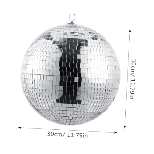 Disco espejado BESTonZON, 1 unidad, con gancho para colgar, acabado plateado brillante, para decoración de fiestas, bodas, KTV y eventos miniatura 5