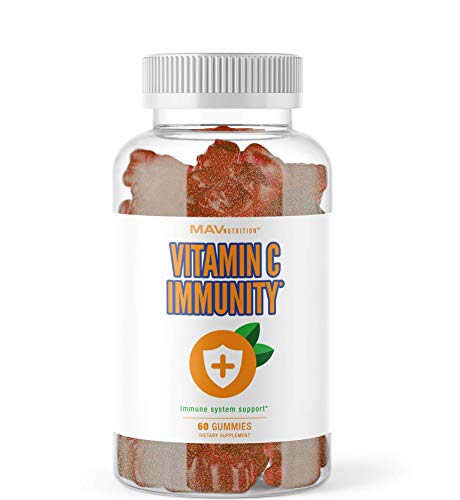 MAV Nutrition Vitamin C Gummies for Adults | Natural Immune Defense with Antioxidants | Gluten Free, Non-GMO, Vegan & Vegetarian Friendly | 500mg of Vitamin C Per Serving | 60 Count