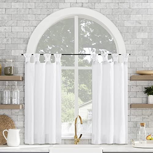 Archaeo Washed Cotton Small Window Twist Tab Cafe Curtains, 52"