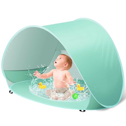 Baby Beach Tent with Pool Pop Up Sun Shelter UPF 50+ UV Protection for Infant Toddlers Portable Shade Tent with Carry Bag for Beach Outdoor Travel