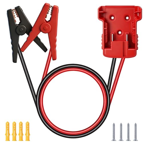 Jumper Cables for Car Compatible with Milwaukee M18 Batteries, 8AWG Pure Copper Booster Cables with Adapter, 3.3FT Heavy Duty Silicone Wire Automotive Jump Starter Clamps, High Temperature Resistant