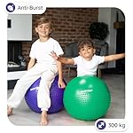 BABYGO® Sensory Exercise Ball | Peanut Ball for Kids | Autism Therapy Calming Development Activities Motor Skills | Exercise Book & Pump Included 45CM,Blue|Orange - Image 3