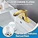Luxice Touchless Bathroom Sink Faucet,Automatic Sensor Bathroom Faucet Battery Operated for 1 or 3 Hole,Brushed Gold