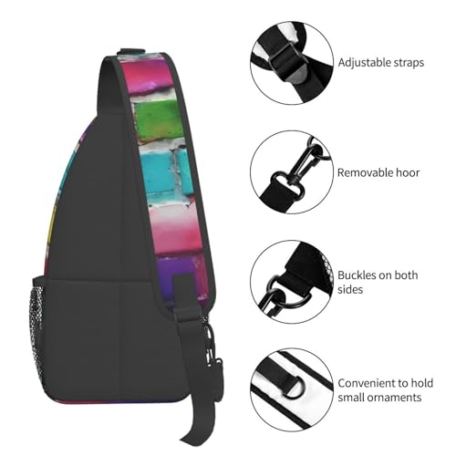 Bolso cruzado estampado graffiti color ladrillo miniatura 5