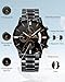 Imagen de MEGALITH Reloj Hombre Analógico Acero: Negro Relojes de Pulsera Cronografo Cuarzo Luminoso Fecha