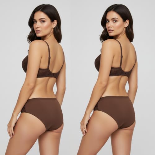 Image of Kinzie Elegant Floral Jacquard Lingerie Set, Grey Brown Maroon Bra and Brief, Comfortable Full Coverage Underwear Set, Padded Bra, Lingerie Set, Honeymoon Bikini Set,