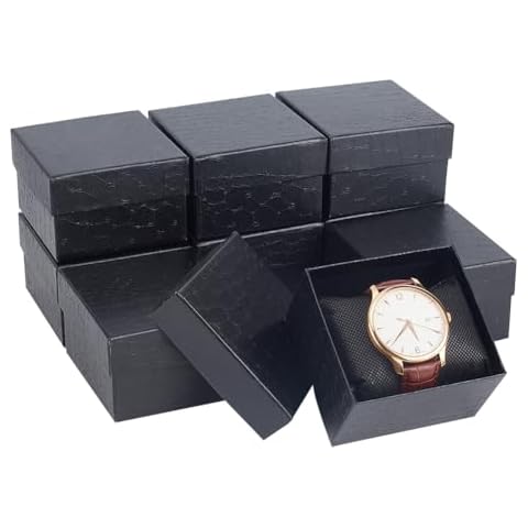 NBEADS 10 Pcs Black Paper Gift Boxes Cover