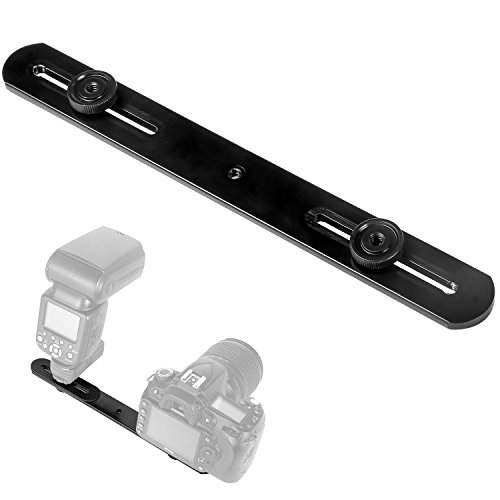 WAAO 1/4" Dual Flash Bracket Extension Bar 10.6" Straight Flash Bracket