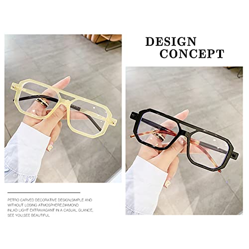 Jovakit Fashion Square Blue Light Glasses For Men Women Square Aviator Glasses Style Computer Eyeglasses Anti Eyestrain (Tortoise) #TOP4