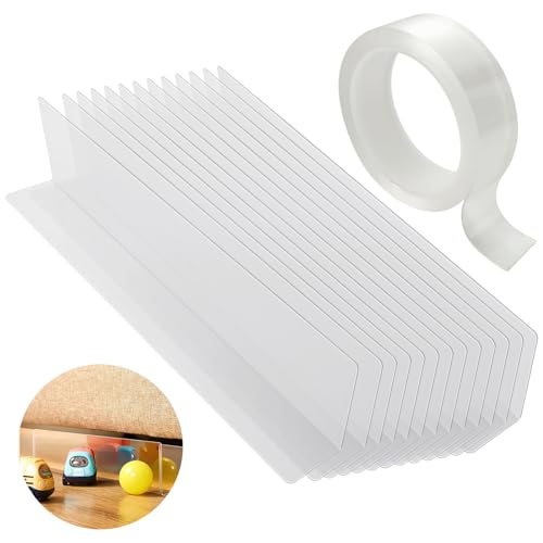 YAYODS 10 Pack Under Couch Sofa Blocker Clear Toy Blockers for Under Sofa with No-Trace Adhesive Tape Bed Gap Filler Floor Guards Barrier for Under Bed Block Dust Pets Sundries