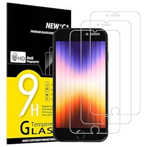 NEW'C 3 Stück für iPhone SE 3/2 (Modell 2022/2020) für Panzerglas 4,7 Zoll, Frei von Kratzern, 9H Härte, HD Displayschutzfolie, 0.33mm Ultra-klar, Ultrabeständig