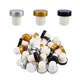 ♕EL PAQUETE INCLUYE: El paquete incluye 24 tapón de corcho para botella de vino, que están disponibles en 3 colores de negro, plata, oro. La cantidad es suficiente para su uso diario y reemplazo..