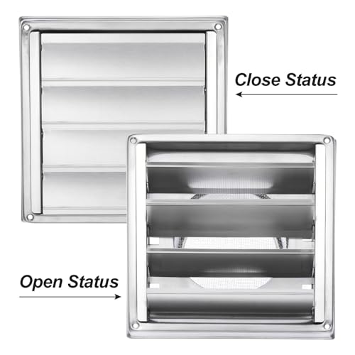 PATIKIL Dryer Vent Cover, 4 Inch, Stainless Steel Exterior Wall Outlet Vent Grille, Louvered with Moving Flap and Screen Mesh - Image 3