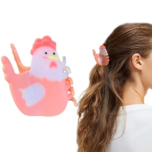 KuuGuu Chicken Claw Hair Clip, Korean Super Cute Animal Hair Clip Acetate Acid Anti-Slip Design Cartoon Barrettes 2024 New Interesting Big Hairpin for Women Girs Hair Accessories （1 PCS-Chicken）