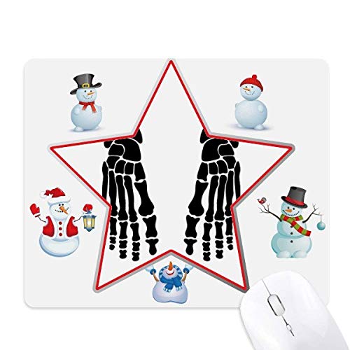 Tapis de souris squelette Noël bonhomme de neige anti-glisse fatigue poignet soulagée
