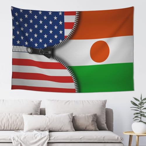 Tenture USA Niger tapisserie murale salon | Décoration grand format L