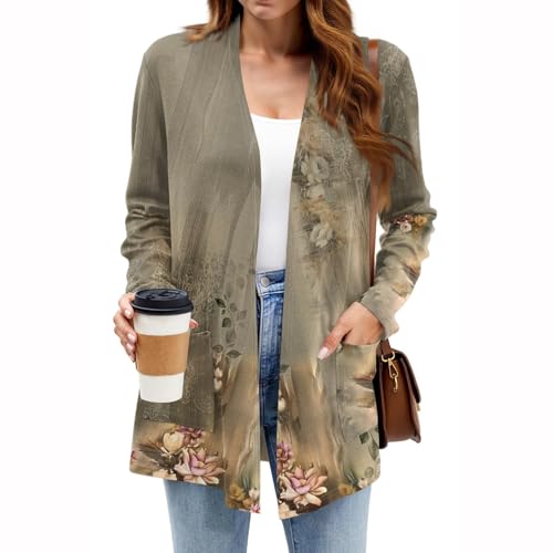 Lightweight Cardigans For Women Casual Loose Open Front Cardigan Sweaters Comfy Long Sleeve Fall Cardigans Jacket