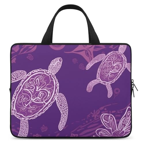 Sacoche ordinateur portable tortue de mer violette et étanche pour tablette