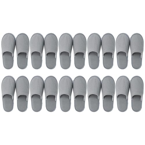 Pantoufles d'hôtel lavables et antidérapantes en polaire douce | Lot de 10 paires