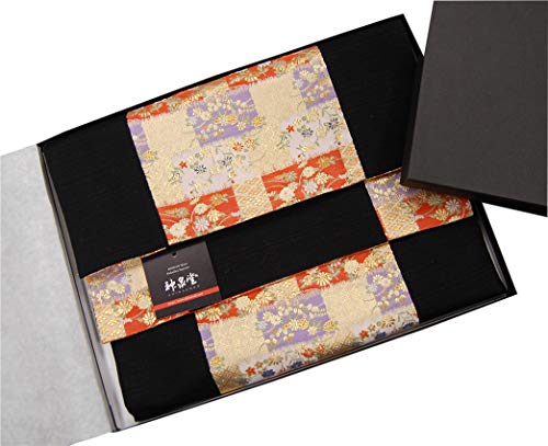Shinsendo Kimono Table Runner Japanese Traditional Fabrics Kinran (Pattern Name: Hana) #TOP1