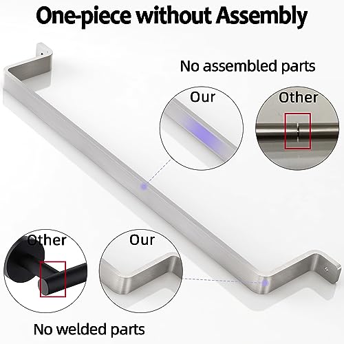 Votzaaq A26-TOWEL BAR SILVER Bathroom Towel Holder Towel Bar Wall Mounted: 16'' One-Piece Bathroom Towel Rack Without Assembly thumb #1