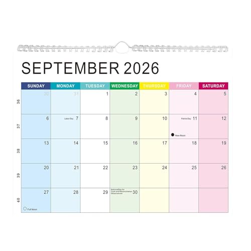 Thick Paper Monthly Planner - Jan 2026 to June 2027 Desk Wall Calendar - Calendar 2026-2027 - for Home Office School Appointment