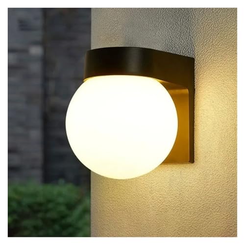 Applique murale sphérique LED étanche noire pour balcon - 3
