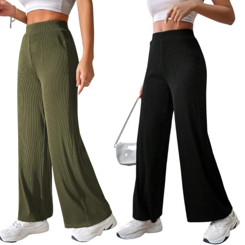 Image of GRECIILOOKS Women's Parachute Cargo Pants - High Waist Flared Korean Trousers| Trendy Casual Wear for Daily & Travel Use (Available in Plus Size)