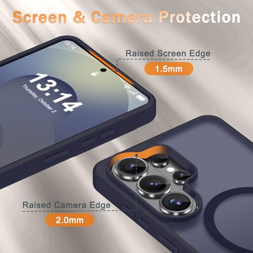 Image of for Samsung Galaxy S26 Ultra Case, Matte Magnetic Phone Cover, Deep Purple | Fit for MagSafe, Screen Protector included, Shockproof Military Grade Protection, Translucent Frosted Back