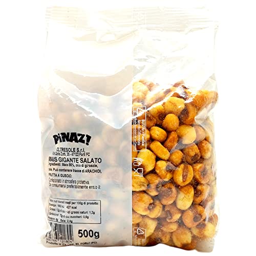 Oltresole, Mais Gigante Tostato Salato 500 g, Snack Gustoso e Croccante, Ideale per Party e Aperitivi, Perfetto per un Break Sfizioso e Conviviale