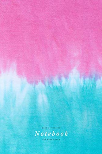 Blue & pink dye Notebook: Bright tie dye notebook for School notes, Journal, Diary, Travel notes - Matte Finish