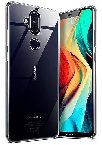 moex Aero Hülle für Nokia 8.1 Hülle Durchsichtig, Silikon Handyhülle Transparent, Clear Hülle Ultra Slim, Backcover Schutzhülle Dünn, Silikonhülle Minimalistisch, Klar