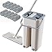 Set Mocio Lavapavimenti e Secchio 10 Panni Inclusi Mop Pavimenti In Microfibra Manico In Metallo Secchio Con Doppia Vaschetta Vasca Per Uso Bagnato E Asciutto Con Tappo Svuotamento Ideale Pavimenti