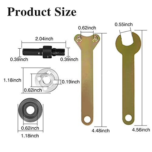 Image of AASONS Electric Drill Variable Angle Grinder Connecting Rod with 1pc Wood, Marble Cutting Blade, Flap Disk for Paint Remover, Sanding disc and Iron Grinding Wheel